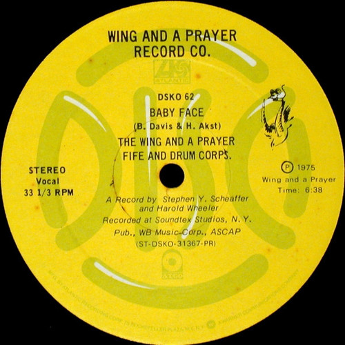 Wing And A Prayer Fife And Drum Corps. - Baby Face - Atlantic, Wing And A Prayer - DSKO 62 - 12", Promo 1904804549