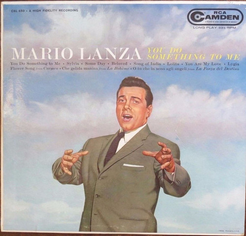 Mario Lanza - You Do Something To Me - RCA Camden, RCA Camden - CAL 450, CAL-450 - LP, Comp, Mono 1870238554