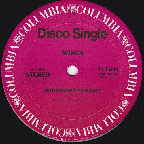 Wings (2) - Goodnight Tonight - Columbia - 23-10940 - 12" 1945689659