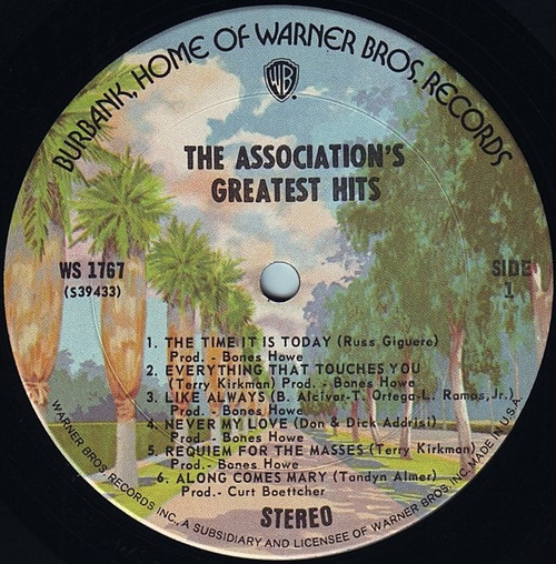 The Association (2) - Greatest Hits! - Warner Bros. Records, Warner Bros. Records - WS 1767, 1767 - LP, Comp, RE 1955128484