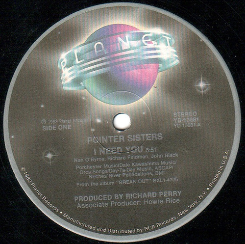 Pointer Sisters - I Need You (12")