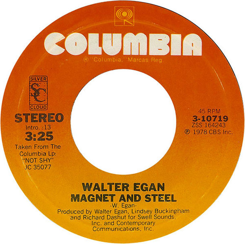 Walter Egan - Magnet And Steel / Tunnel O' Love - Columbia - 3-10719 - 7", Styrene, Ter 1959155864