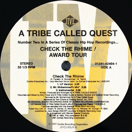 A Tribe Called Quest - Check The Rhime / Award Tour (12", Col)