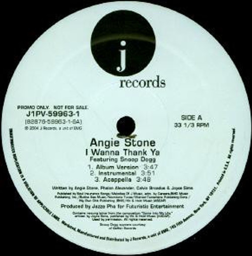Angie Stone Featuring Snoop Dogg - I Wanna Thank Ya (12", Promo)