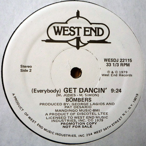 Bombers - (Everybody) Get Dancin' (12", Promo)