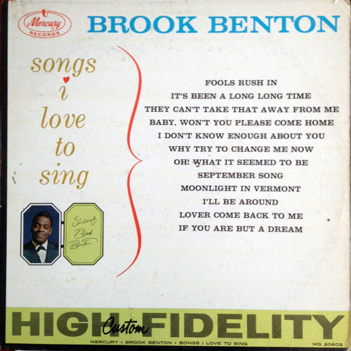 Brook Benton - Songs I Love To Sing (LP, Album, Mono)