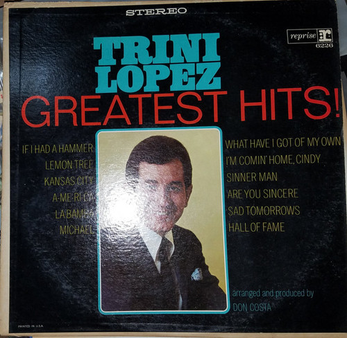 Trini Lopez - Greatest Hits (LP, Comp, Club, RE)