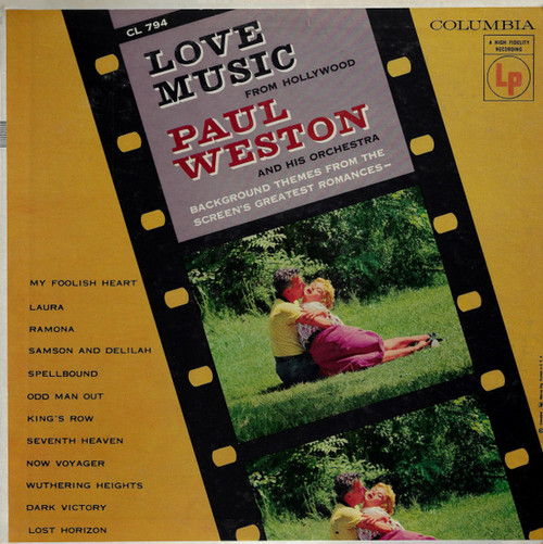 Paul Weston And His Orchestra - Love Music From Hollywood (LP, Album, Mono)