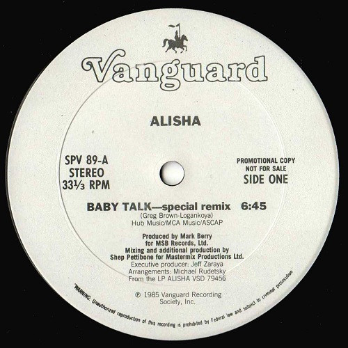 Alisha - Baby Talk (12", Promo)