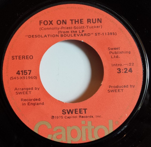 Sweet* - Fox On The Run  (7", Single, Los)