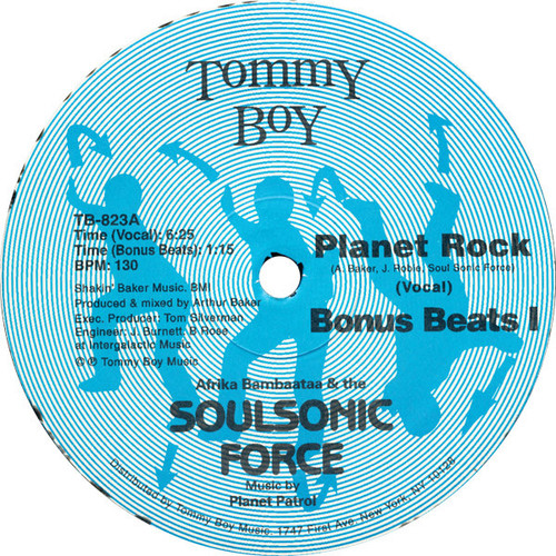 Afrika Bambaataa & The Soul Sonic Force* Music By Planet Patrol - Planet Rock (12", RP, Blu)
