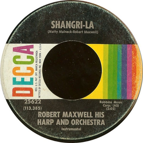 Robert Maxwell His Harp And Orchestra* - Shangri-La (7", Glo)