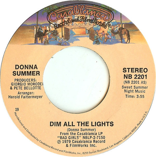 Donna Summer - Dim All The Lights (7", Single, Styrene, 19 )