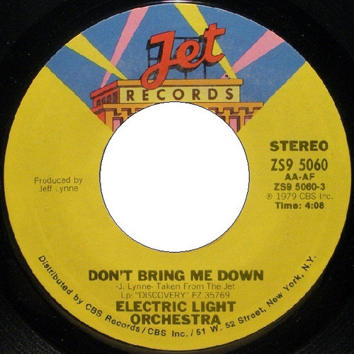 Electric Light Orchestra - Don't Bring Me Down (7", Single, Styrene, San)