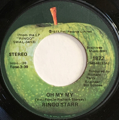 Ringo Starr - Oh My My (7", Single, Win)