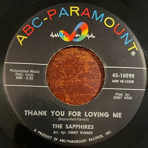 The Sapphires (3) - Thank You For Loving Me / Our Love Is Everywhere (7", Mono)