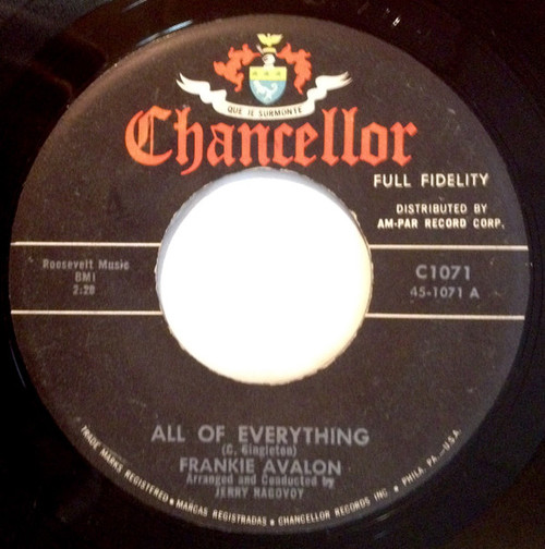 Frankie Avalon - All Of Everything (7", Single)