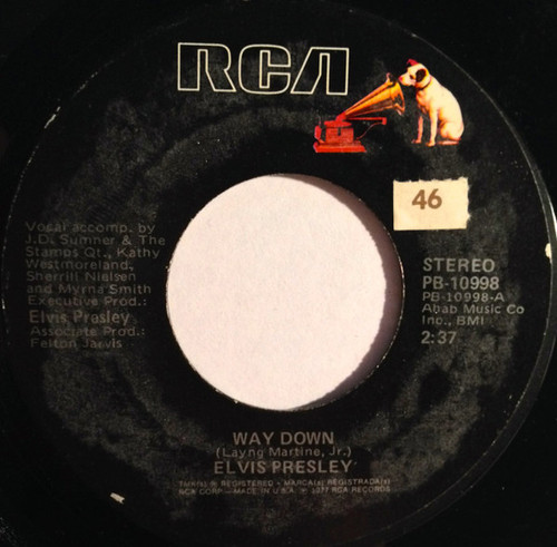 Elvis Presley - Way Down (7", Single, She)