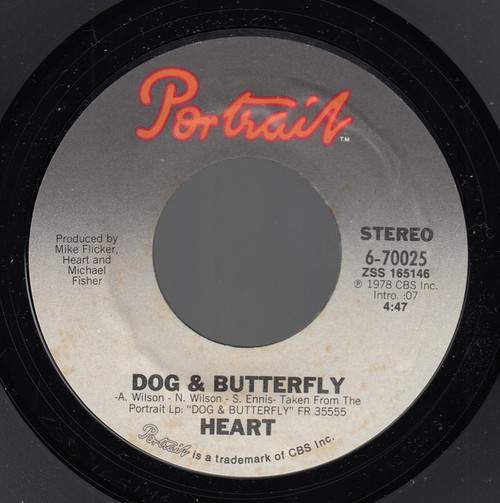 Heart - Dog & Butterfly (7", Single, Styrene)