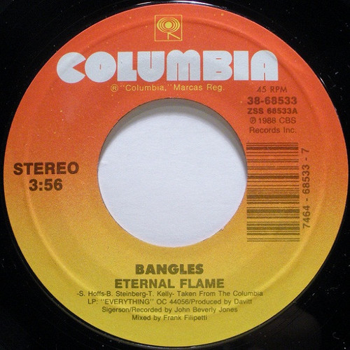 Bangles - Eternal Flame (7", Single, Styrene, Car)