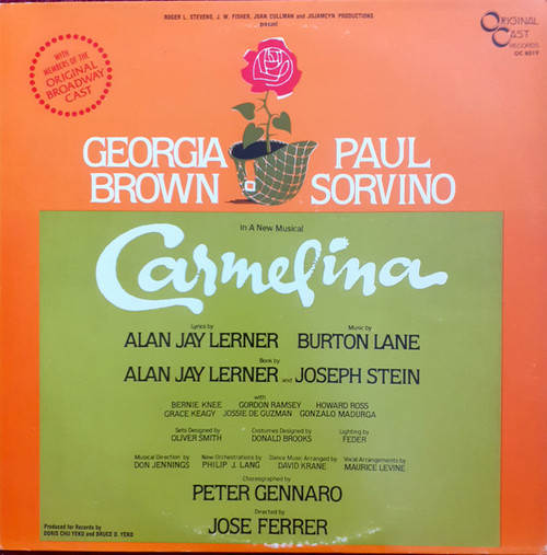 Alan Jay Lerner*, Burton Lane - Georgia Brown, Paul Sorvino - Carmelina (LP, Album)