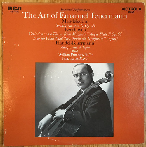 Emanuel Feuermann - The Art of Emanuel Feuermann (LP, Album, Mono, RE)