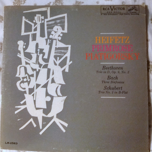 Heifetz*, Primrose*, Piatigorsky* - Beethoven · Schubert — Trios · Bach — Sinfonias (LP, Mono)