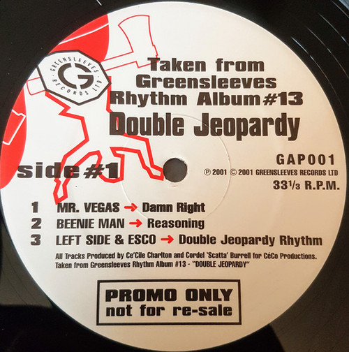 Various - Taken From Greensleeves Rhythm Album #13 Double Jeopardy - Greensleeves Records - GAP 001 - 12", Comp, Promo 2192247425