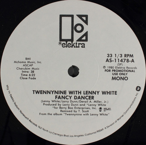 Twennynine With Lenny White - Fancy Dancer (12", Mono, Promo)