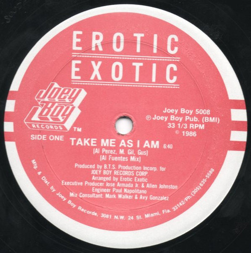 Erotic Exotic - Take Me As I Am (12")