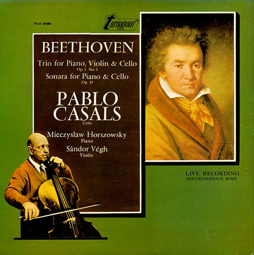 Beethoven* - Pablo Casals - Trio For Piano, Violin & Cello; Sonata For Piano & Cello (LP, RE)