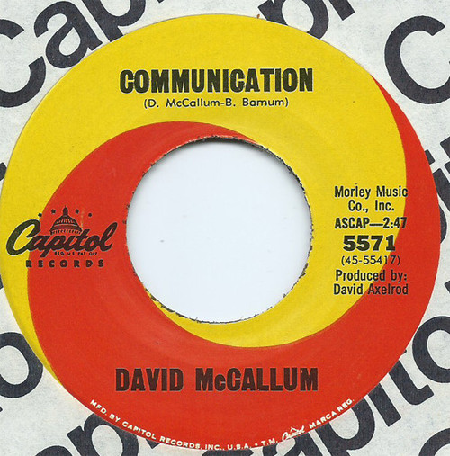 David McCallum - Communication / My Carousel - Capitol Records - 5571 - 7", Single, Los 2223291070