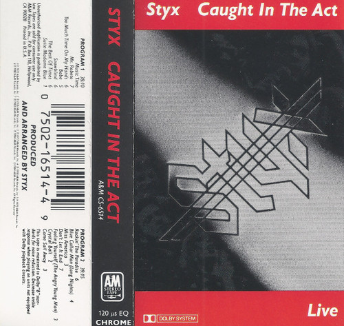 Styx - Caught In The Act Live - A&M Records - 7502165144 - Cass, Album, Dol 2243125060