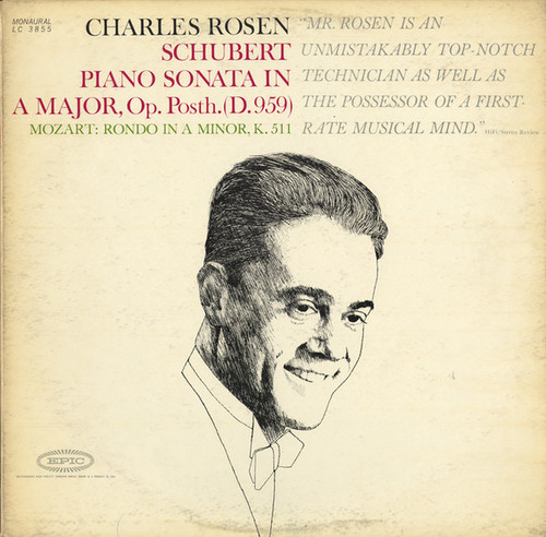 Charles Rosen, Franz Schubert, Wolfgang Amadeus Mozart - Sonata In A Major, Op. Posth. (D.959) / Rondo In A Minor, K.511 - Epic - LC 3855 - LP, Album, Mono 2259716857