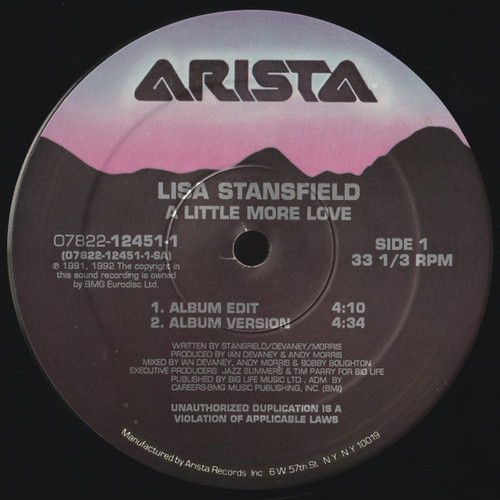 Lisa Stansfield - A Little More Love - Arista - 07822-12451-1 - 12" 2389903321