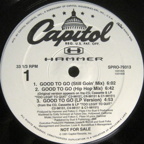 MC Hammer - Good To Go - Capitol Records, Capitol Records - SPRO-79313, SPRO-79325 - 12", Promo 2394603406