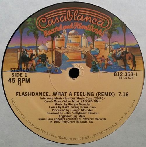 Irene Cara - Flashdance...What A Feeling (Remix) - Casablanca - 812 353-1 - 12", 72 2363521975