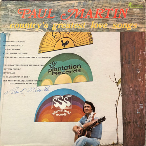 Paul Martin (8) - Country's Greatest Love Songs - Plantation Records - PLP-509 - LP, Album 2367837691