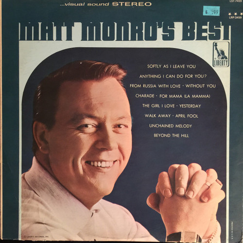 Matt Monro - Matt Monro's Best - Liberty - LST-7459 - LP, Comp 2250526957