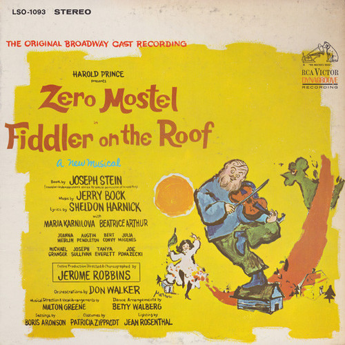 "Fiddler On The Roof" Original Broadway Cast, Jerry Bock - Zero Mostel In Fiddler On The Roof (The Original Broadway Cast Recording) - RCA Victor, RCA Victor - LSO-1093, LSO-1093 RE - LP, RE, RP, Roc 2367556393