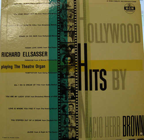 Richard Ellsasser - Hollywood Hits By Nacio Herb Brown - MGM Records - E3566 - LP, Album, Mono 2316284023