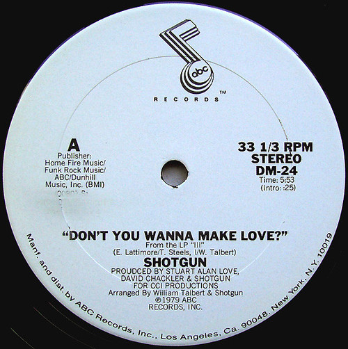 Shotgun (2) - Don't You Wanna Make Love? - ABC Records - DM 24 - 12", Promo 2272600135