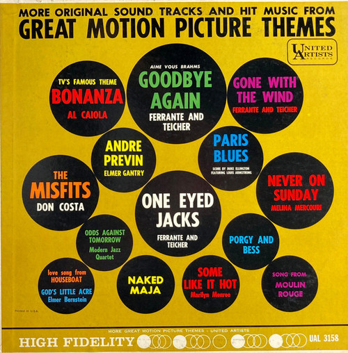 Various - More Original Sound Tracks And Hit Music From Great Motion Picture Themes - United Artists Records - UAL 3158 - LP, Mono 2316278761