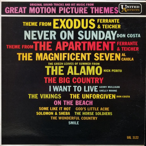 Various - Original Sound Tracks And Hit Music From Great Motion Picture Themes - United Artists Records - UAL 3122 - LP, Comp, Mono 2289689383