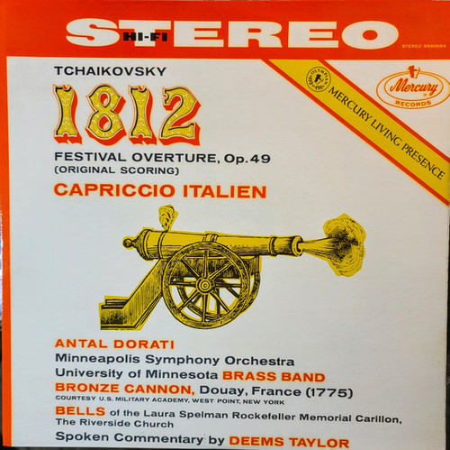 Minneapolis Symphony Orchestra, University Of Minnesota Brass Band, Pyotr Ilyich Tchaikovsky - 1812 Festival Overture Op. 49 / Capriccio Italien - Mercury, Mercury Living Presence - SR90054 - LP, Album, RP, Ter 2386579237