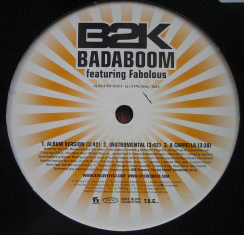 B2K - Badaboom / Take It To The Floor - Epic - 49 76716 - 12" 2358834619
