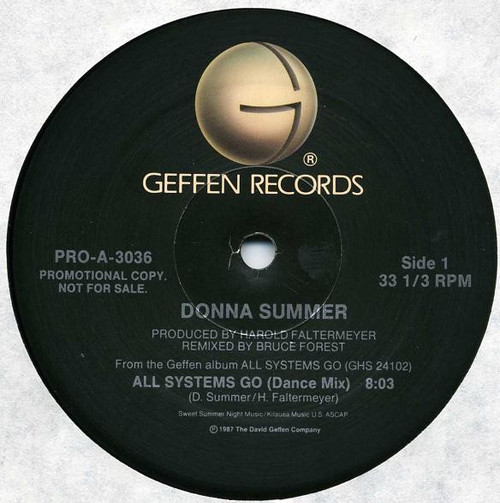 Donna Summer - All Systems Go - Geffen Records - PRO-A-3036 - 12", Promo 2316521779