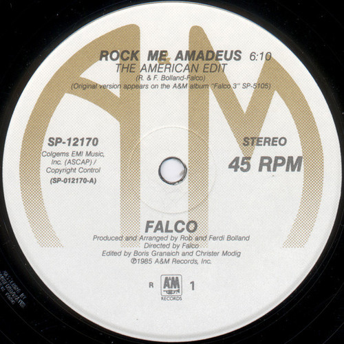Falco - Rock Me Amadeus / Vienna Calling - A&M Records - SP-12170 - 12", Single 2360339197