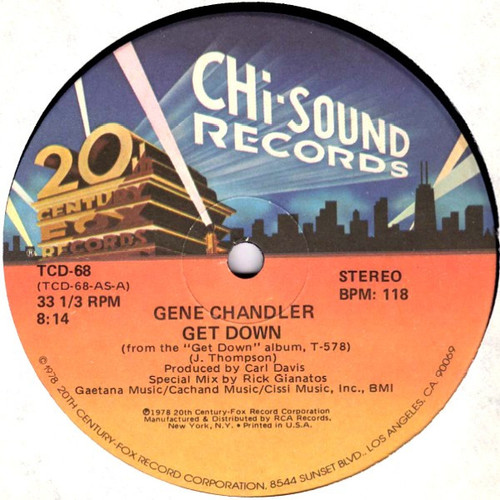 Gene Chandler - Get Down - Chi Sound Records, 20th Century Fox Records - TCD-68 - 12" 2263251052