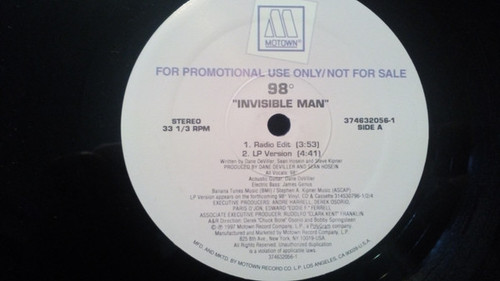 98 Degrees - Invisible Man - Motown - 374632056-1 - 12", Promo 2295426787